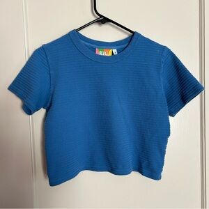 Big Bud Press Honeycomb Crop Top, Greek Blue. Size P.